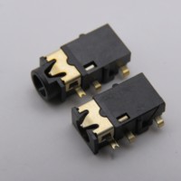 Connecteur audio stéréo étanche 3,5 mm en cuivre noir étamé, 5 broches femelle, conforme RoHS, SMT, pour écouteurs avec PCB pour ordinateur 1,5 A
