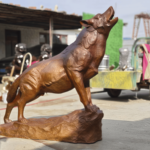 Op maat gemaakte levensgrote bronzen hondenstandbeeld dierenbeeld antiek traditioneel gegoten buitenlandschap decoratie - Product Image 4