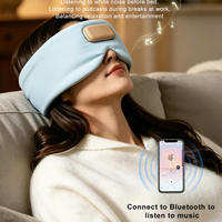Máscara Bluetooth con Altavoz y Cubierta para Ojos y Nariz, Bloquea la Luz, Auriculares para Dormir, Masajeador