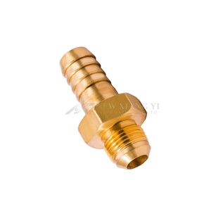 ข้อต่อทองเหลืองแรงดันสูง 3/8"*3/8" แบบตัวผู้ JIC 45 องศา °   ข้อต่อสายยางแบบปลายบานเกลียว BSPT สำหรับเรือยอชท์ ผลิตในไต้หวัน - Product Image 4