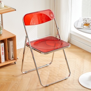 Silla plegable de acrílico transparente Bodas Fiestas Hoteles Comedor Eventos-Decorativo Acero inoxidable Hierro Resina Plástico - Product Image 1