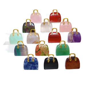 Novedad: Mini Bolso de Cristal Tallado con Piedras Preciosas, Collar con Forma de Bolsillo, Artesanía Curativa con Piedras Semipreciosas - Product Image 1