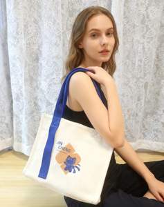 Bolsas de Lona Reutilizables Simples con Logotipo Impreso para Estudiantes, Niñas, Bolsa de Lona Personalizada de un Solo Hombro - Product Image 2