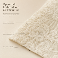 Tissu en dentelle de coton brodé, motif floral ajouré, respirant, écologique, doux, pour robe de mariée