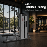 Appareil de musculation professionnel multifonction en acier, réglable, pour tirage haut-bas, double entraînement dorsal, Lat Pulldown et Rameur basse, robuste