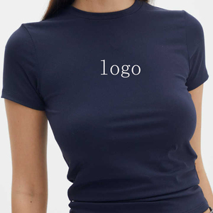 Fabricante, venta al por mayor, Camisetas Básicas de algodón a granel de alta calidad para mujer, camiseta de diseñador lisa con estampado personalizado para mujer - Product Image 1