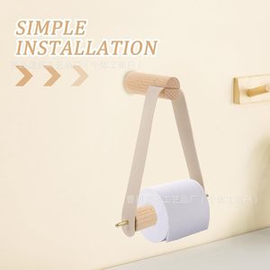 Wooden Wall Mounted <b>Paper</b> Holder Round Scandinavian Design For <b>Kitchen</b> Bathroom - Product Image 4