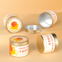 Boîte de stockage de petite capacité imprimée personnalisée Boîte à poudre avec couvercle à vis torsadé Boîte à thé en métal Matcha ronde en aluminium