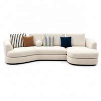 Canapé sectionnel moderne incurvé avec chaise longue |   Ensemble de canapés de salon en tissu luxueux