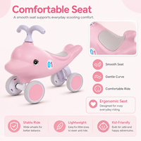 Vélo d'équilibre LED durable en nylon pour enfants, motif dauphin, sans pédales, jouet de marche pour bébés, cadeau d'anniversaire pour garçons et filles, en acier