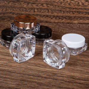 Bán buôn giá rẻ vuông <span class=keywords><strong>3</strong></span> <span class=keywords><strong>ml</strong></span> PS nhựa rỗng mỹ phẩm container với nắp tròn tái sử dụng kem <span class=keywords><strong>Jar</strong></span> du lịch chia phần lọ - Product Image 4