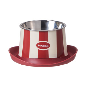 Gamelle Magique pour Chat Rayée Orange et Blanche avec Support Élevé pour le Cou Anti-Renversement - Product Image 4