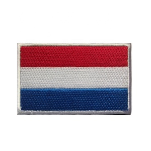 Patchs de vêtements avec drapeaux européens en stock, patchs néerlandais avec fixation auto-agrippante - Product Image 1