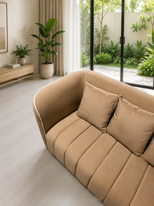Sofá Contemporáneo de 3 Plazas con Estructura de Madera Maciza, Espuma de Alta Densidad y Tela Premium para Sala de Estar - Product Image 4