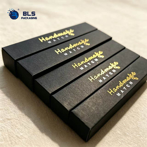 Latest Stylish Eco-Friendly Heavy-Duty Drawer Sliding Black Custom Printed Match Carry <strong>Long</strong> Paper Packaging <strong>Box</strong> for Gift &amp; Craft - Product Image 3
