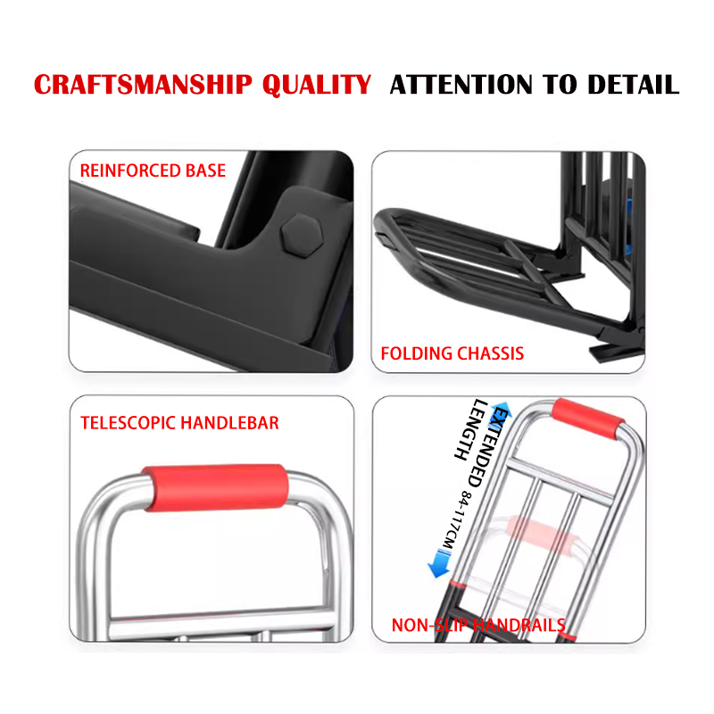 Small Trolley Folding Household Carrying Trailer Shopping Grocery Stall Trolley Light Portable Luggage Pulling Van OEM Collapse