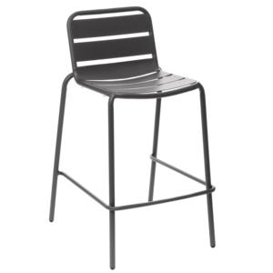 Tabouret PHUKET en acier graphite - Product Image 1