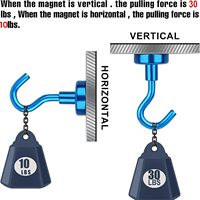 Crochets magnétiques en métal robustes de 85 lb, aimants de porte pour réfrigérateur, pour salle de classe, plage, cuisine, usage domestique, bleu