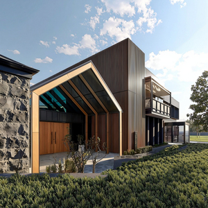 वास्तुशिल्प लकड़ी अनाज एल्यूमीनियम बेटन साइडिंग, बाहरी लकड़ी के रूप में सजावटी वर्ग ट्यूब के साथ धातु के मुखौटे - Product Image 2