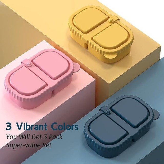 Silicone BPA Free Bento Box Kids Eco Friendly Microwave Safe Leak Proof Food Storage Container for School Picnic