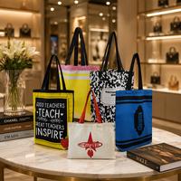 Sac fourre-tout en coton durable, écologique et recyclable, plusieurs styles, motif lettres, logo personnalisé, couleur au choix, pour le shopping (vente en gros)