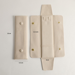 Pochettes en microfibre ultra-fine rose clair et gris clair pour bijoux, avec logo personnalisé, pour l'emballage et la collection de pendentifs (vente en gros) - Product Image 4