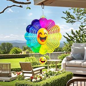 Molinetes de Viento OEM, Molinillo de Viento con Forma de Girasol Sonriente para Colgar en el Jardín, Molinillo de Viento 3D para Exteriores - Product Image 5