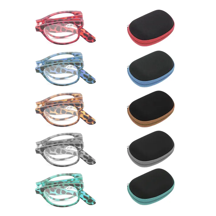 2024 nuovo Design dcoptico arrivano gli occhiali da lettura pieghevoli quadrati di grandi dimensioni pieghevoli in plastica