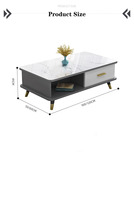Table basse moderne en bois réglable avec panneau décoratif, idéale pour le salon - Meilleures ventes