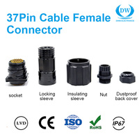 Konektor Audio Video SVK37-VFS 37Pin Kabel Nilon Perempuan Berlapis Tembaga Perak IP65 13A 380V Presisi Tinggi