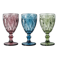 Verres à Eau et à Vin Bleus Ambrés Vintage Colorés, Gobelets Verts – Prix de Gros Pas Cher pour Mariages