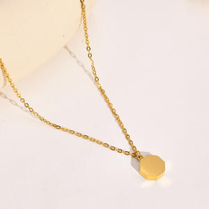 Aige-collar octogonal de Teel para mujer, colgante geométrico que se puede grabar, accesorios - Product Image 1