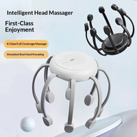Nouveau masseur de tête anti-stress en forme de pieuvre à 8 griffes, vibrations haute fréquence, mini stimulateur du cuir chevelu, gratte-tête électrique à 360 degrés