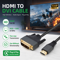 Câble DVI Pro WISTAR plaqué or de haute qualité avec connecteur 18+1 broches et blindage tressé pour ordinateur et moniteur