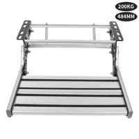 HEYRV 484mm RV Escalier pliant manuel en aluminium antidérapant avec lumière LED Charge 200KG pour camping-car Remorque