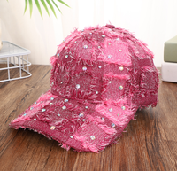 Casquette de baseball unisexe à strass scintillants et à carreaux, style trucker effiloché et vieilli, avec paillettes, réglable, pour les fêtes et le quotidien