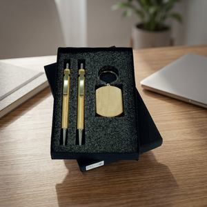 Ensemble de stylos porte-clés en bois de bambou personnalisé avec logo gravé, cadeau promotionnel, souvenir d'entreprise - Product Image 3