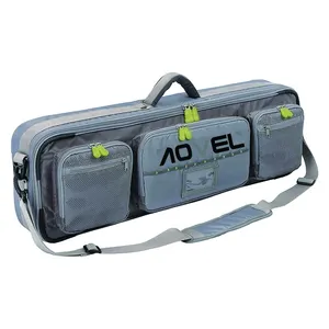 Portable Fly Fishing Rod Gear Bag Case Hold up to 4 Fishing Rods Heavy-Duty Honeycomb Frame