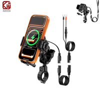 Support de téléphone pour moto avec charge Qi 15W PD 36W, antichoc, étanche, léger, rotation 360° °   Support rotatif compatible avec les téléphones Apple iPhone et Android