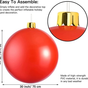 High Quality <b>Inflatable</b> Christmas Ball <b>Large</b> Outdoor <b>Inflatable</b> Christmas Decorated Ball the Yard Holiday Decorations With Light - Product Image 2