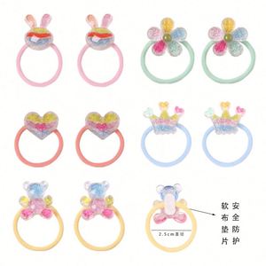 Accesorios para el Cabello de Bebés y Niñas, Estilo Europeo Americano, con Corona y Flores, de Tela, con Lazo de Dibujos Animados, No Dañan el Cabello - Product Image 6