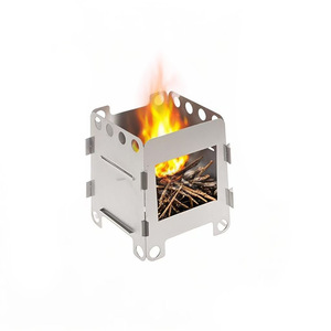 Portable Stainless Steel <b>Wood</b> <b>Burning</b> Stove For Camping Hiking Outdoor Survival <b>Tools</b> Foldable Lightweight Design - Product Image 5