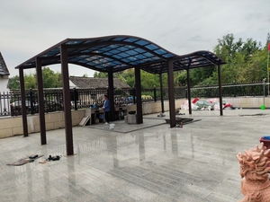 Moderno Lussuoso Carport Doppio per Auto da Esterno, Tettoia per Parcheggio in Lega di Alluminio con Lastra PC Spessa - Product Image 5