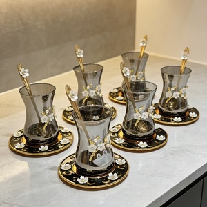 Set di 6 <span class=keywords><strong>Tazze</strong></span> in Vetro a Forma di Zucca dal Design Moderno Europeo, Tazza da Caffè Creativa con Piattino <span class=keywords><strong>per</strong></span> Bevande Calde, Confezione Regalo - Product Image 2
