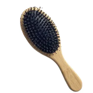 Spazzola per capelli a paletta in legno naturale spazzola per capelli districante con setola di cinghiale per capelli sottili asciutti e spessi
