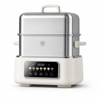 Penghangat Makanan Listrik Stainless Steel 304 2 Lapis Kontrol Sentuh Digital untuk Dapur Rumah Tangga