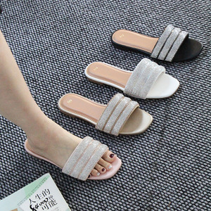 Sandales et pantoufles pour femmes à bout ouvert, ornées de strass, respirantes et légères, vente en gros pour femmes - Product Image 1