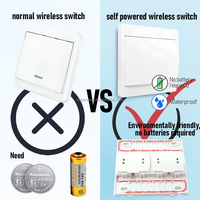 Interrupteur sans fil auto-alimenté 433 MHz RF, interrupteur cinétique sans batterie, AC 110V 220V, module relais 10A pour appareils électroménagers LED