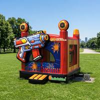 Jeu d'arcade gonflable commercial de tir avec pistolet blaster et cibles – Jeu de carnaval interactif pour location événementielle