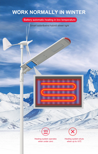 Lampadaire solaire et éolien tout-en-un à LED pour extérieur, intégré, 30W, 60W, 80W, avec batterie, poteau de 6M, hybride éolien et solaire au lithium - Product Image 6